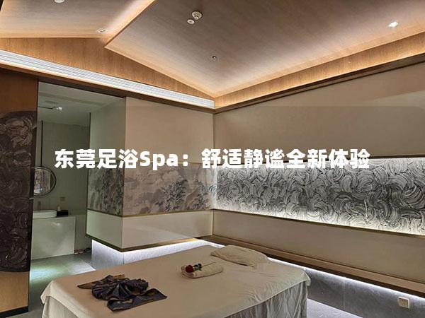 东莞足浴Spa：舒适静谧全新体验