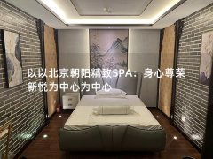 以以北京朝阳精致SPA：身心尊荣新悦为中心为中心