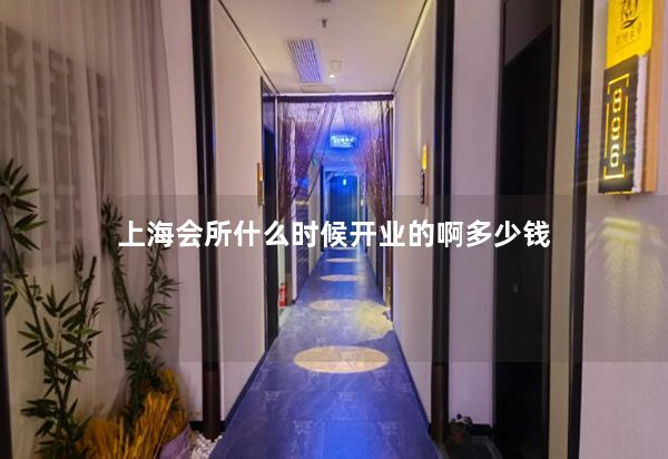 上海会所什么时候开业的啊多少钱